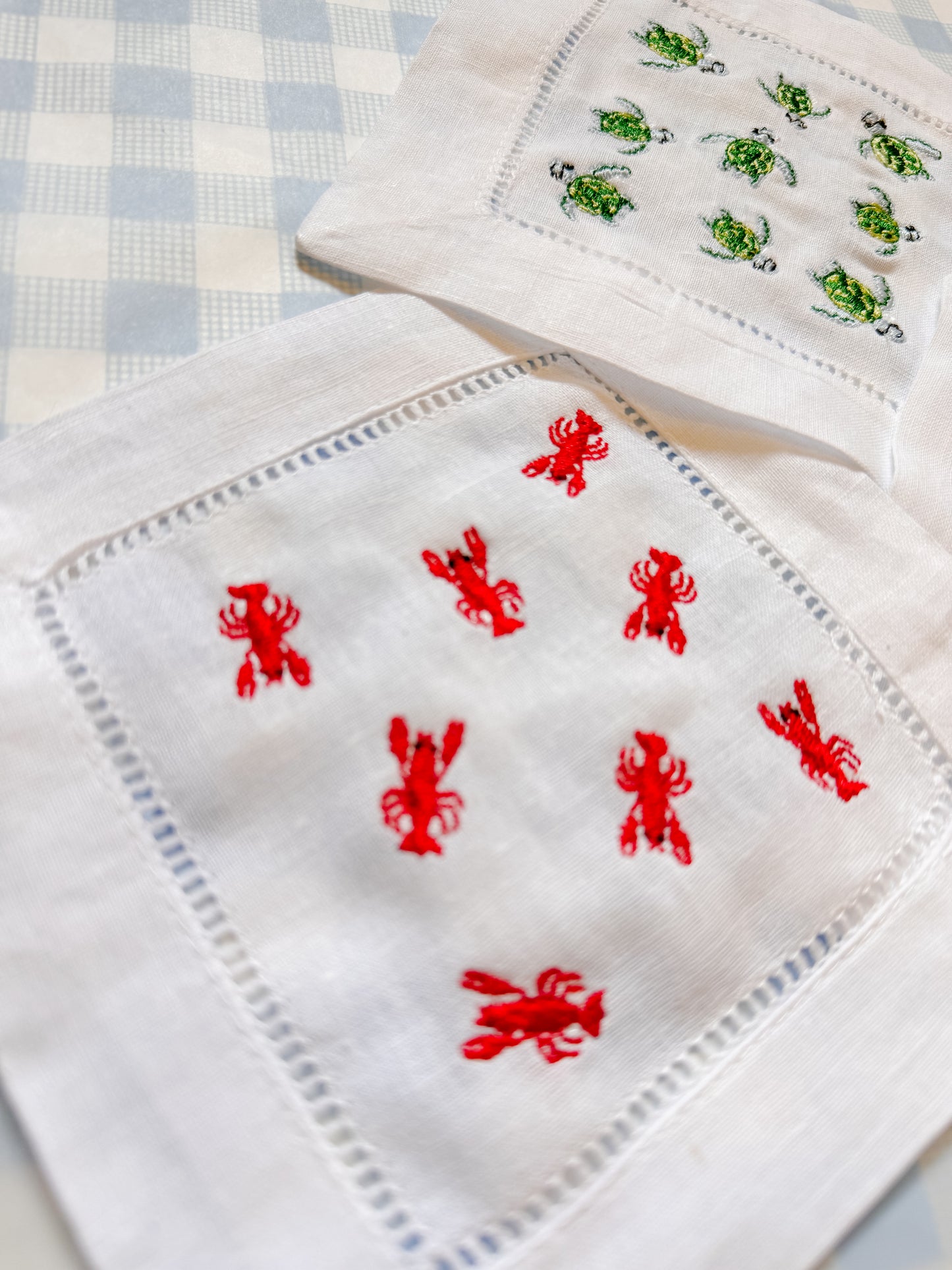 Beachside Embroidered Cocktail Napkins – Set of 4