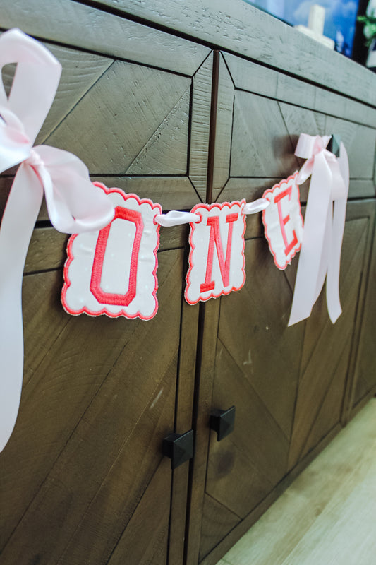 “ONE” Highchair Birthday Banner